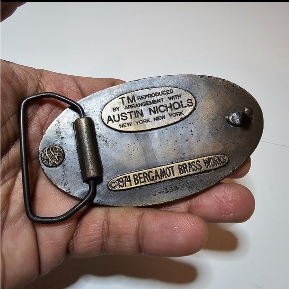 Vintage Austin Nichols Wild Turkey Oval Belt Buckle 1974 Bergamot Brass Works - Picture 6 of 8